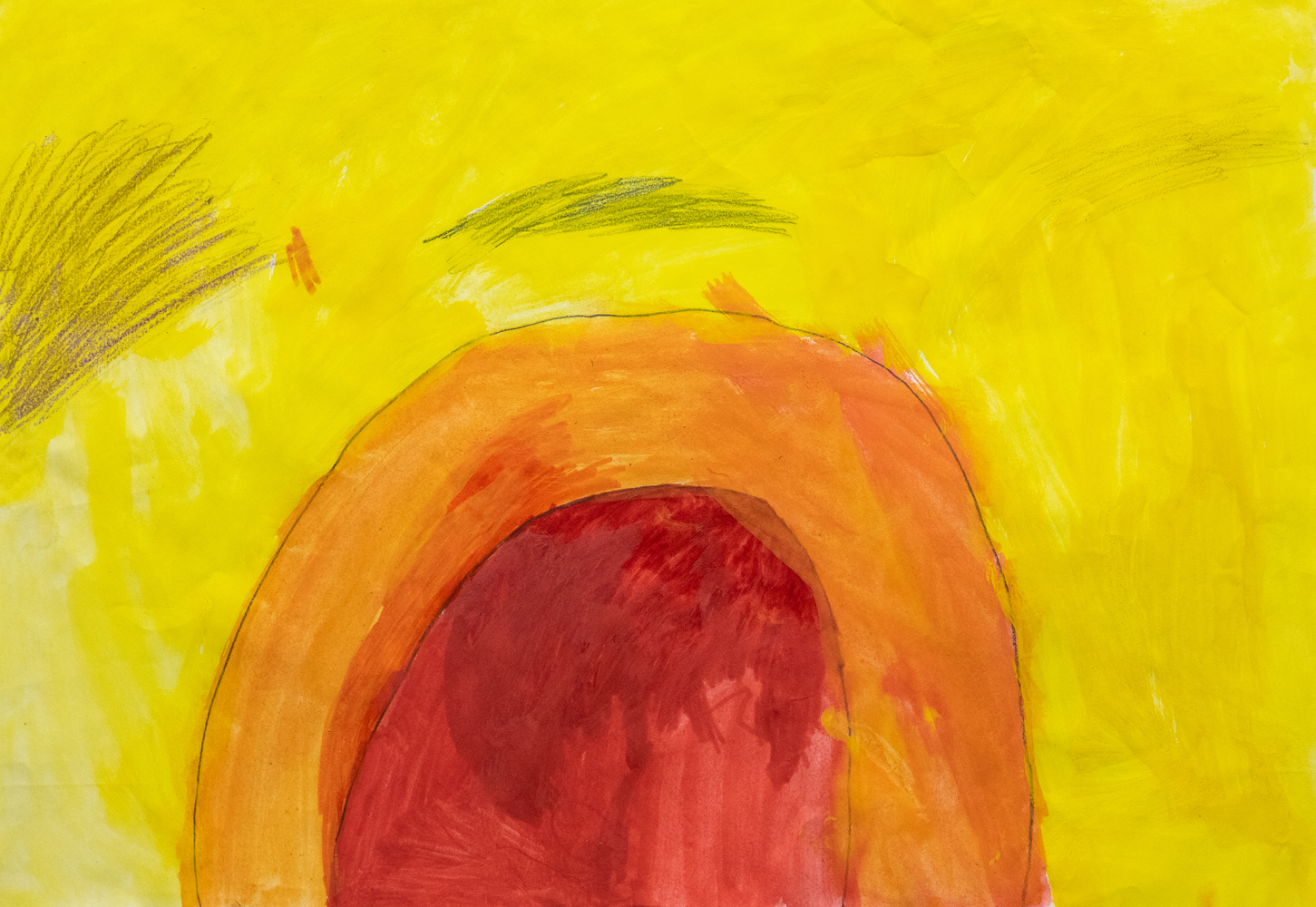 13. Sebastian Wilkinson, 'Sunset',  paint, Year 2, Dorrigo Public School