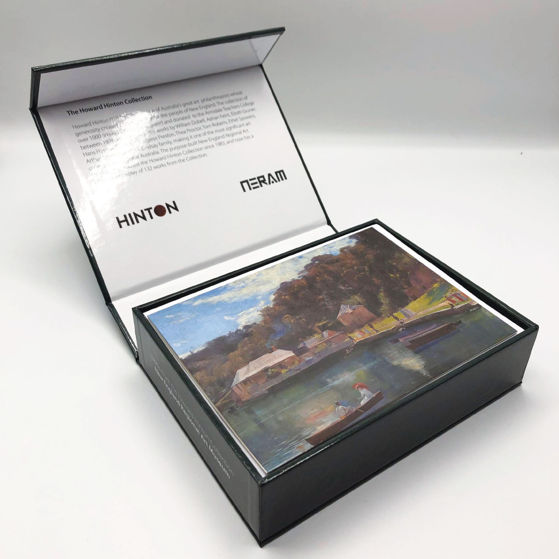 Open gift box of Hinton Collection cards