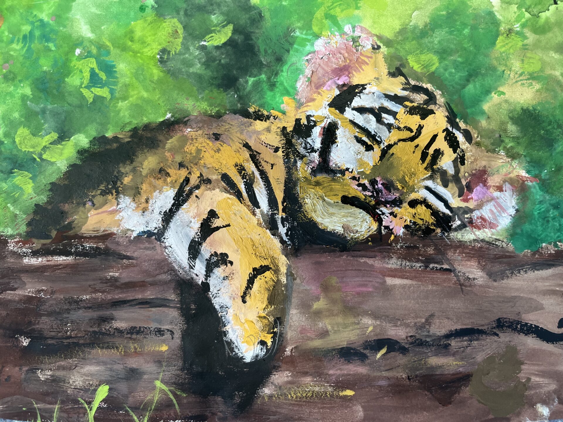 19. Emmie Nesbitt, 'The Sleeping Tiger', gouache and watercolour, Year 6, St Francis Xavier Primary School, Ballina