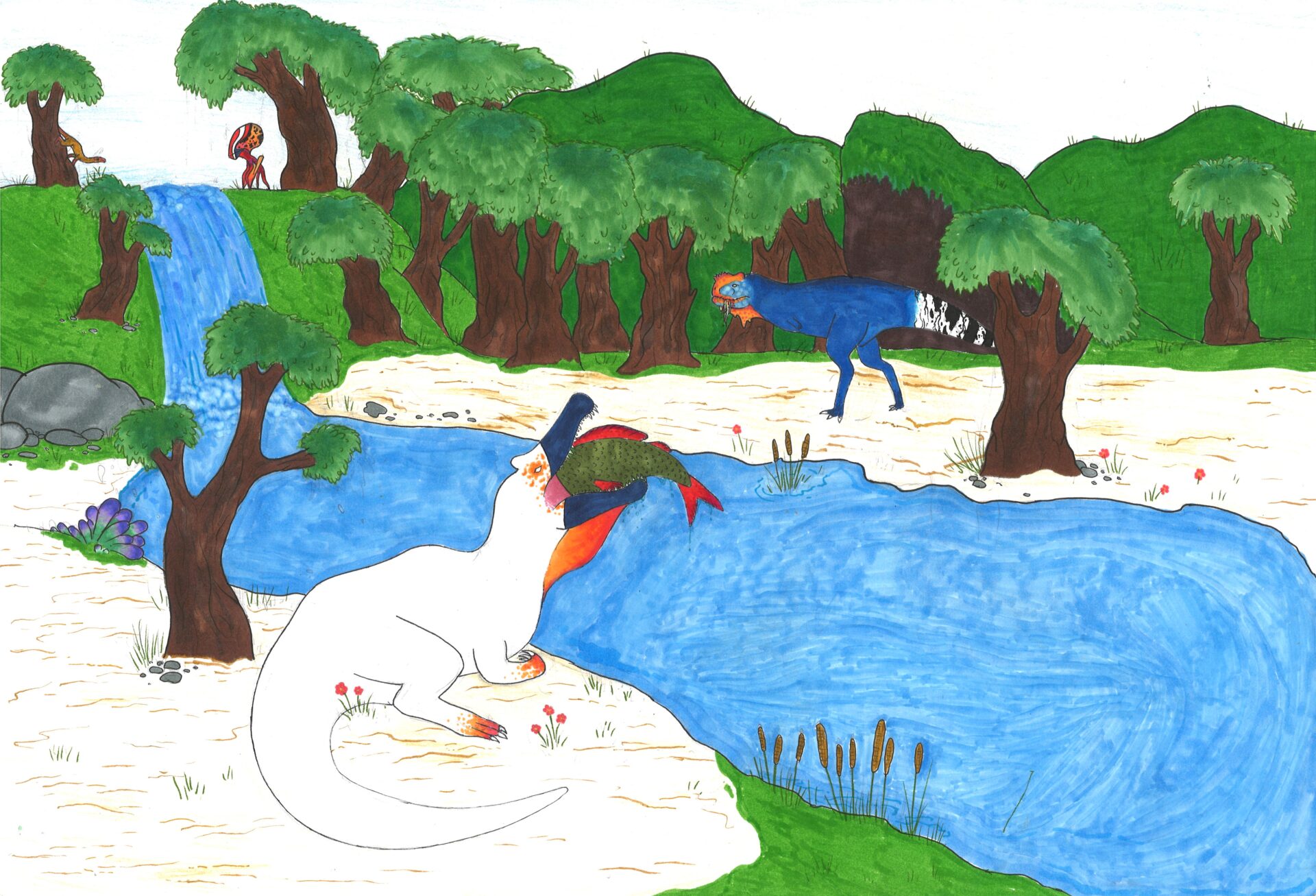 38. Daniel Gomez, 'Irritator - The prehistoric pelican', alcohol markers and pencil, Year 9, Bingara Central School